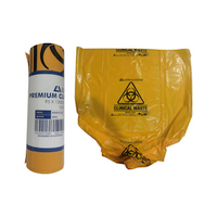 Livingstone Premium Clinical Waste Bags, 95 x 120cm, 120L, 40um, Yellow, 10 Pieces/Roll Roll
