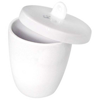 Livingstone Crucible with Lid, 25mL, 36D x 46H mm, High Wall, Porcelain, 20 Pieces/Box Box