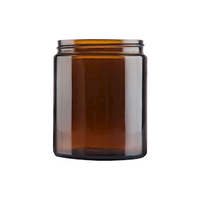 Livingstone GlassCosmetic Jar, Amber, 120mL, 58mm 400 Neck Finish, Round, Flint, 30 Pieces/Carton Each