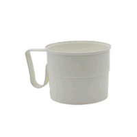Closed Loop Tea Cups with Handle, 175mL, Polypropylene, White, 18 Pieces/Sleeve, 28 Sleeves/Carton, 504 Pieces/Carton Carton