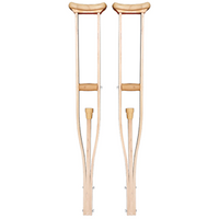 Livingstone Underarm Crutches 152 - 122cm, Large, Adjustable, Biodegradable, Eco Friendly Wood, 1 Pair/Pack, 8 Pairs or 16 Pcs/Carton