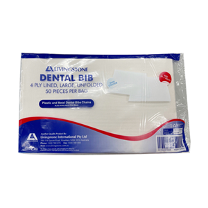 Livingstone Dental Bib or Head Pad, Unfolded, 4-ply Lined, 31 x 50cm, Large, Lavender, 50/Pack