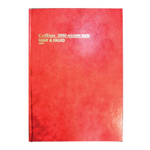 Acct. Book Red H/cover 3880 84lf A4 2 M/c Jounal Each