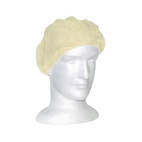 Livingstone Disposable Crimped Hairnet Cap, 21 Inches, Double Elastic, Latex Free, HACCP, Yellow, 250 Pieces/Dispenser Box