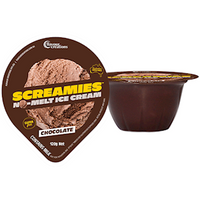 Out of Date, Screamies No-Melt Ice Cream, CHOCOLATE, 120g, 12/PK, Original Unopened Condition, Price Discounted, While Stocks last Pack