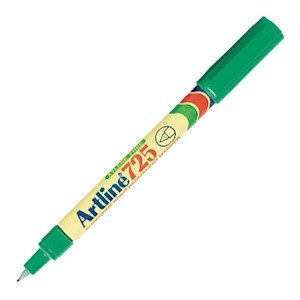 Artline 725 Permanent Marker, 0.4mm, Bullet Point, Green, Each Each