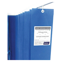 Haines Antimicrobial Medical Curtain, 7.5(W) x 2m Drop, 120GSM, Polypropylene, Nonwoven, Summer Blue, 5 Pieces/Box Box