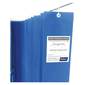 Haines Antimicrobial Medical Curtain, 7.5(W) x 2m Drop, 120GSM, Polypropylene, Nonwoven, Summer Blue, 5 Pieces/Box Box