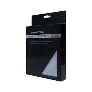 InSystem CD Envelope, Clear Window, Plain White, 50 Pieces/Pack Pack