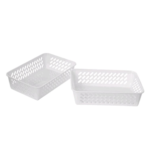 Keji, Organiser Basket, 240(W) x 60(H) x 155(D) mm, Medium, White, Each Each
