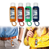 Livingstone Antibacterial Hand and All-Purpose Sanitiser Gel 75pct Ethyl Alcohol, 70ml, with Jelly Wrap Orange Silicone Hanging Strap, Each Each