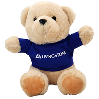 Livingstone Light Brown Teddy Bear, Sitting 22(L) x 15(W) x 22(H) cm, 160g, Soft, Each Each