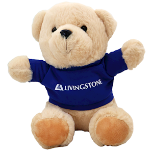 Livingstone Light Brown Teddy Bear, Sitting 22(L) x 15(W) x 22(H) cm, 160g, Soft, Each Each