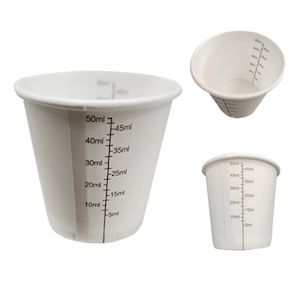 Livingstone Paper Medicine Medication Measure and Pill Cup, 50mL Internal and External Graduation, Biodegradable, Each
