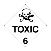 STICKERS, "TOXIC 6", 20X20MM, 250/ROLL Roll