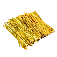 Pakio Bag Twist Ties, Gold, 1,000 Pieces/Pack