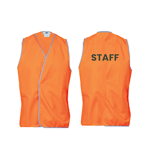Livingstone High Visibility Safety Vest, Day Use,Customised Print Staff (Back), School Logo (Front), Medium, Orange, Each Each