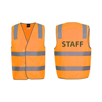 Livingstone High Visibility Safety Vest with Night Reflectivity, Customised Print Staff (Back), School Logo (Front), 3X-Large, Orange, Ea Each
