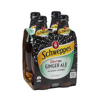 Out of Date, Schweppes Dry Ginger Ale, 300mL Bottle, 4 Bottles/Pack, Original Unopened Condition, Price Discounted, While Stocks last Pack