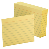 GUIDE CARDS 3"X5" YELLOW RULEDPACK/100 Pack
