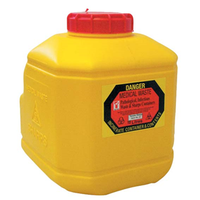 Terumo Needles Sharps Waste Collector, 10L Capacity, with Lid, Yellow, Each (8BMY10CWSL)