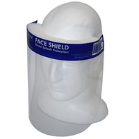 Livingstone Full Face Shield, TGA, 32 x 24.2cm, Anti Fog with Foam Pad and Elastic Head Band, Blue, Each Each