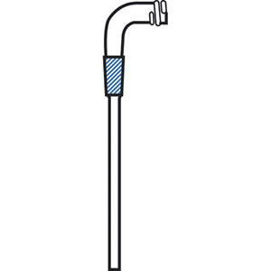 Gas Inlet Bent Cone 24/29, 14 Screw Thread, Glass, Each Each