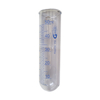 Test Tube with Rim, 50mL, 30 x 110(H) mm, Graduated, Borosilicate Glass, Germany, Each Each