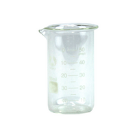 Lincon Beaker, 50ml, Tall Form, Graduated with Spout, Borosilicate Glass, 2 Pieces/Box Box