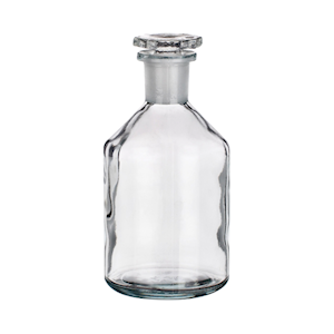 Simax Laboratory Reagent Bottle, 500ml, Narrow Neck, with Glass Stopper, 24/29 Socket Joint, Clear, Borosilicate Glass, Each Each