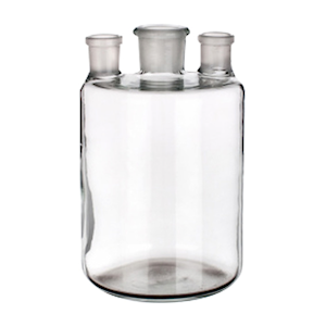 Simax Woulff Bottle with Three Necks, 15,000mL, SJ (1) 50/42, SJ (2) 29/32, 260 x 420(H) mm, Borosilicate Glass, European, Each Each