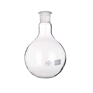 Flat-Bottom Spherical/Boiling Flask, 100ml, Socket Joint 29/32, 64(D)mm x 110(H)mm, Borosilicate Glass, Clear, European, Each Each