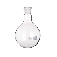 Flat-Bottom Spherical/Boiling Flask, 2000ml, Socket Joint 29/32, 166(D)mm x 250(H)mm, Borosilicate Glass, Clear, European, Each Each