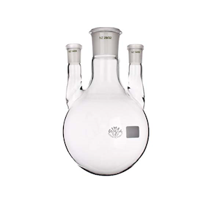 Simax Boiling/Spherical Flask, Round-Bottom, 3 Necks, 250mL, Centre SJ 29/32, Lateral Side SJ 14/23, Boro, Euro, Each Each