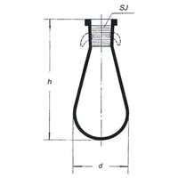 Simax Flask, Drop Shaped (Tear-Drop Flask), 100mL, 52(D) x 123(H) mm, Socket Joint 14/23, Borosilicate Glass, Each Each