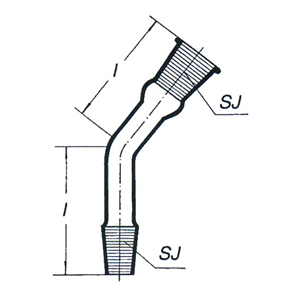 Bend Glass Recovery Sloping 135 Socket Joint 14/23 length 63mm European Each