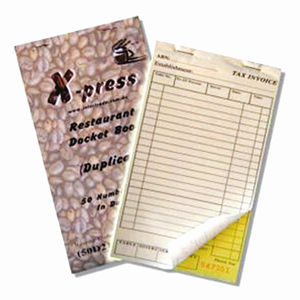 Restaurant Docketbooks, 50 set carbonless duplicate, 100 pcs/carton Carton