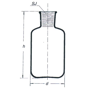Bottle Glass Reservoir Inject Serum 500ml Socket Joint 34/35 European Each