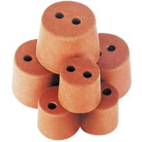 Rubber Stopper, Two Holes, 35mm Base x 43mm Top x 43mm Height, 10/Pack Each