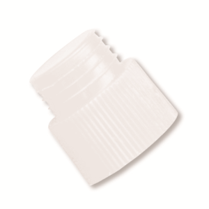 Stopper, Closed Bottom, for 16mm Tubes, White Recyclable Plastic, 1000/Bag Bag