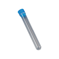 Aptaca Cylindrical Test Tube with Cap, 5ml, 12mm Diameter x 86mm, Graduated with Rim, Polypropylene, 250/Bag Bag