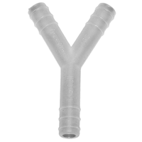 Y Connector with Serration, Fits 10mm Diameter Tubes, Autoclavable, Recyclable Polypropylene, Each Each