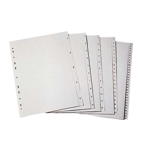 Marbig Dividers, A4, 1-20 Tabs, Numbered, PVC, Grey, 1 Set/Pack Set