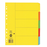 A4 MANILLA 5 TAB EXTRA WIDECOLOURED DIVIDERS Each