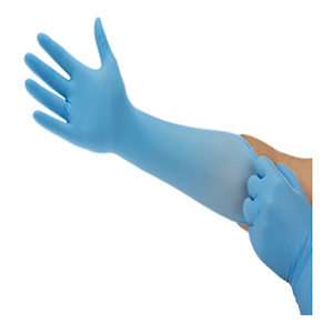 Ansell Nitrile Textured Gloves, Medium, 7.5-8.0, 400mm Long Cuff, Powder Free, Non-Sterile, Blue, 100 Pieces/Pack