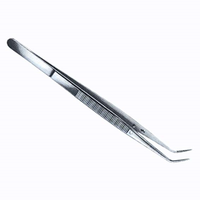 Adler Dental College Tweezers Forceps, 16cm, Angled with Pin, Serrated, Stainless Steel Each Each