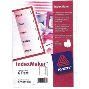 AVERY L7410-6 INDEX MAKER SETPER SET Set