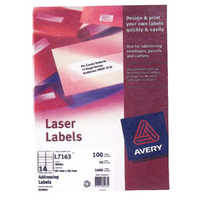 Avery Laser Address Labels, L7551, 65UP, 38.1 x 21.5mm, White, 25 Sheets/Pack Box