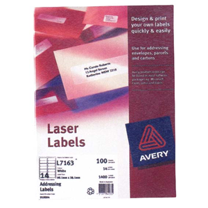 Avery Laser Filling Labels, L7170, 24UP, 134 x 11mm, 25/Pack Pack