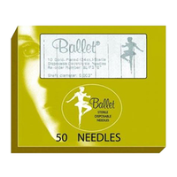 Out of Date, Ballet Electrolysis Needle, Gold One Piece K Shank #2, 50/Box Original Unopened Condition Price Discounted While Stocks last Box